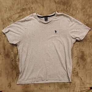 US Polo Assn. Shirt, Men's Size XL, Gray, Logo, Crew Neck, Short Sleeve